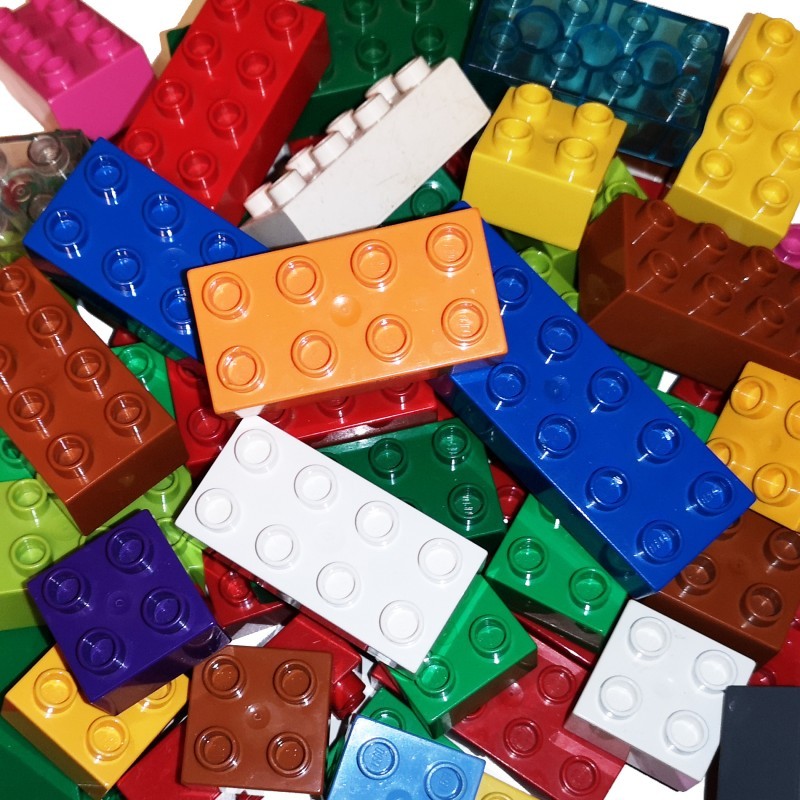 LEGO Duplo® Bausteine 25 Stück 2x4 Noppen 8er Grundbausteine Basic Steine bunt 