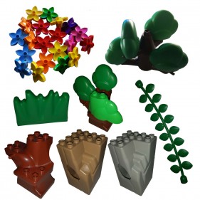 LEGO® Duplo® Pflanzen Bäume Felsen Blumen Zoo Gras Kaktus Liane